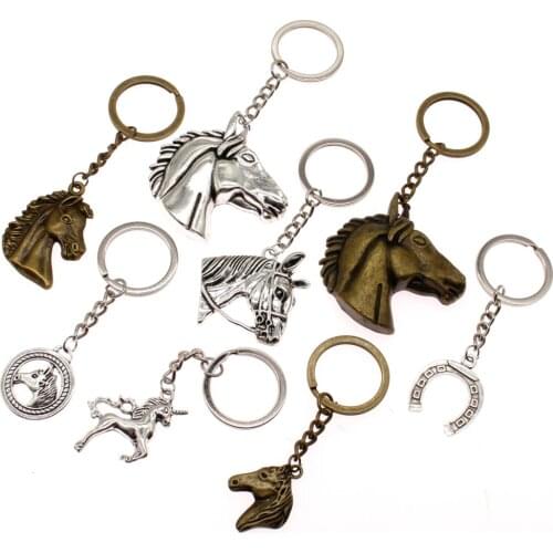 1 Piece Fashion Key Chain Unicorn Horse Horseshoe Car Keychain Handmade Jewelry Key Chains Bag Charm Keyring Gift For Girls