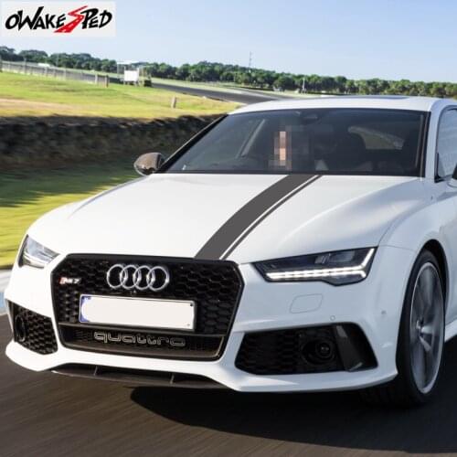 Car Hood Engine Cover Decor Sticker For Audi RS RS3 RS4 RS5 RS6 RS7 TT RS RS Q3 Auto Bonnet Sport Stripes Styling Vinyl Decal