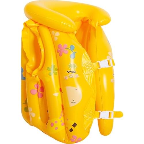 Children Life Jacket Inflatable PVC Cartoon Life Vest with Buckle for Kids QW