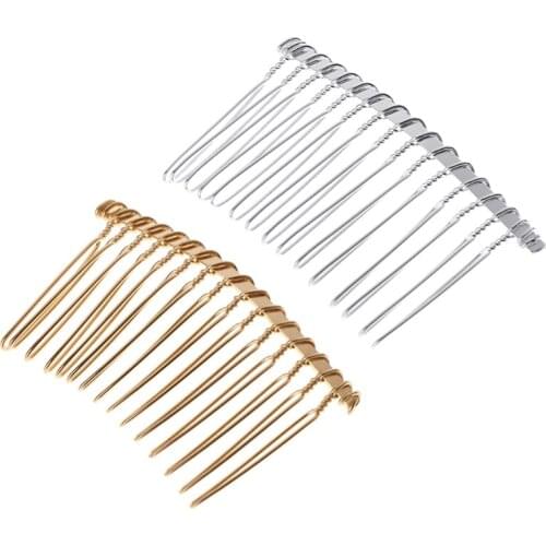 JAVRICK 15 Teeth Supplies Gold Black White Alloy Jewelry Wedding Hair Accessories Bride Hair Comb Bride