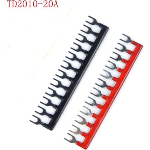 TD2010 short jumper short clip 10 digits 20A terminal strip red black