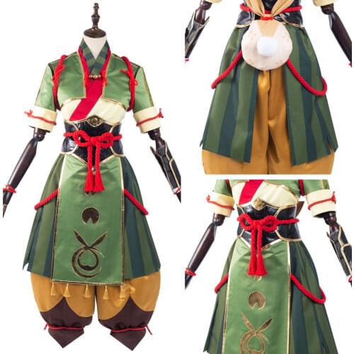 Monster Hunter Rise Yomogi Cosplay Costume Outfit Dress Halloween Carnival Suit
