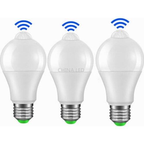 85-265V Lampada LED 12W 15W 18W 20W LED PIR Motion Sensor Bulb E27 Infrared Radiation Motion Detector Sensor Light Lamp for Home