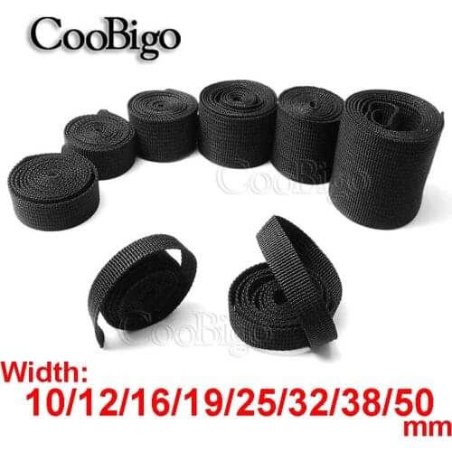 1Yard Strong Black Equipment Bundle PP Belt Tape 1cm to 5cm Width Polypropylene Webbing Band for Tent Accessories Sewing Bag