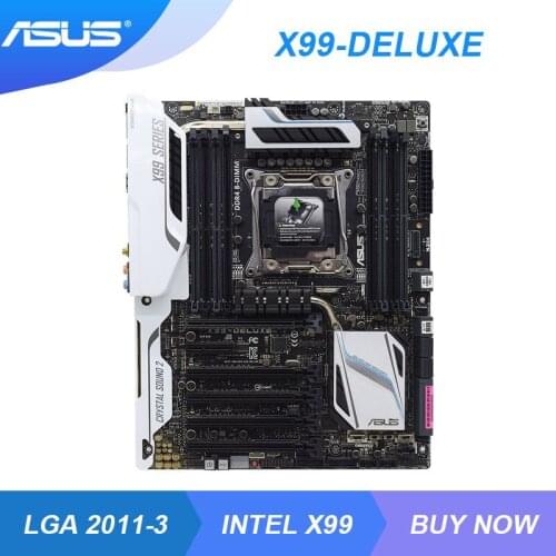 ASUS X99-DELUXE LGA 2011-3 Intel X99 Motherboard DDR4 64GB 5×PCI-E X16 M.2 ATX 14×USB3.0 X99 Xeon E5-2640-v3 Core i7-6800K Cpus