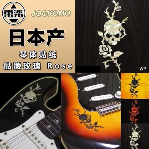Inlay Sticker Decals Rose Skull for Electric Guitar or Bass Guitar