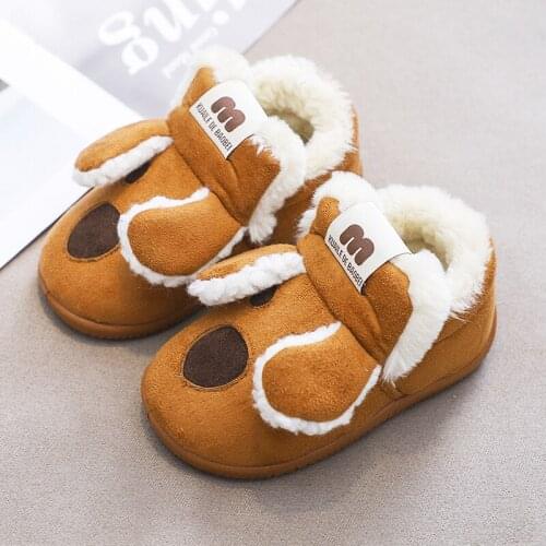 NEW 2020 Winter Kids Cotton Shoes Cartoon Rabbits Girls Snow Boots Baby Toddler Plush Warm Children Boots For Boys Soft Non-slip