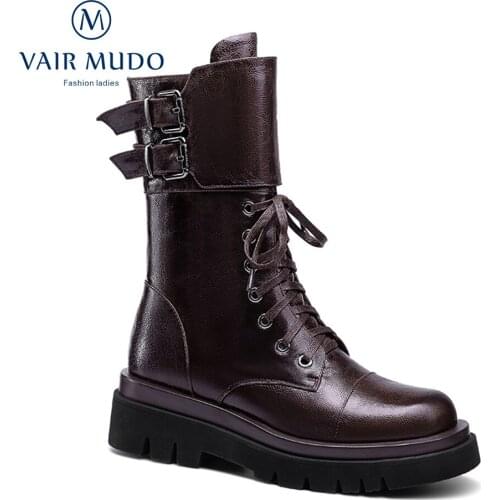 New Style Boot Waterproof Platform Retro Martin Boots Trifle Bottom High Quality Thick Bottom Women Round Toe Winter Shoe DX117L