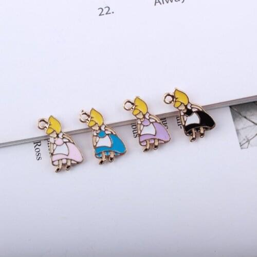 10pcs 18*11MM DIY alloy Alice in Wonderland charms, fashion Japan girl metal pendants jewelry making findings wholesale handmade