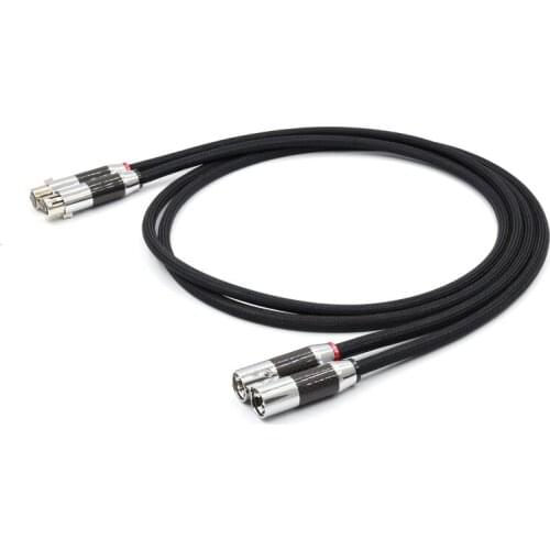 Pair SQ-88B G5 Silver-Plated Balanced Interconnect Cable Carbon XLR Conductors