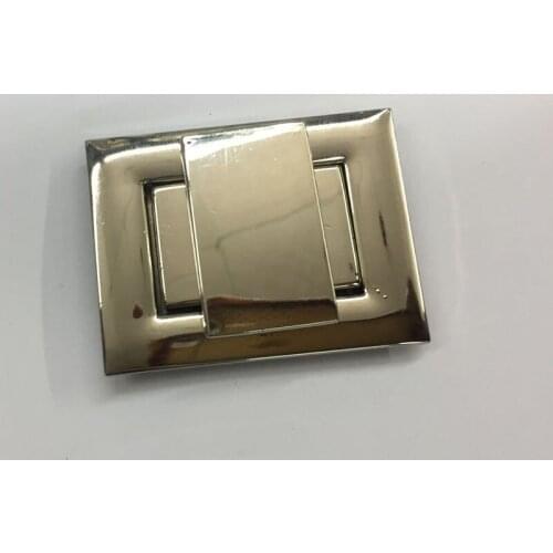 Rectangle Bag Lock, Turn Lock, NIckel & Gold Finish Locks, Twist Lock 5.5 cm