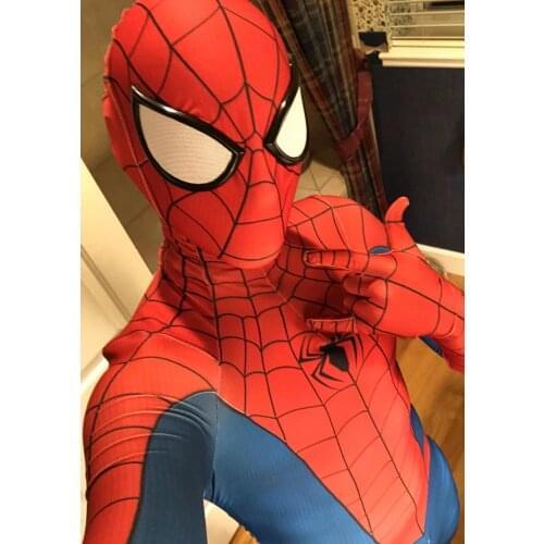 PS4 Peter Parker Cosplay Costume Zentai Superhero 3D Print Lycra Spandex Bodysuit Suit Jumpsuits Halloween Custome For Adult/Kid
