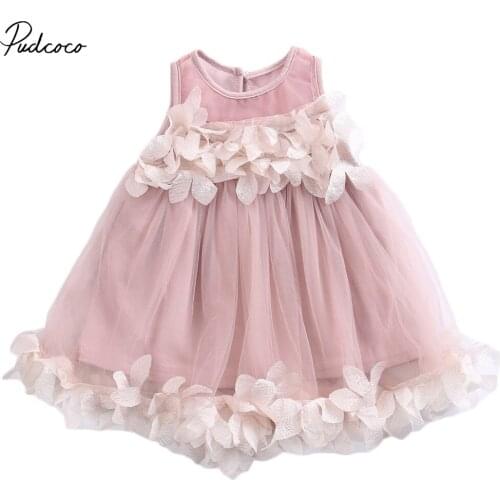 Pudcoco Cute Toddler Kids Girls Dress Lace Sleeveless O-neck Mini Dresses 0-7 Years Helen115
