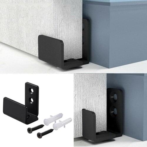Adjustable Carbon Steel Wall Guide Slotted Swing Stopper Door Wall Barn Mounted Screws Anchors Sliding B7S5