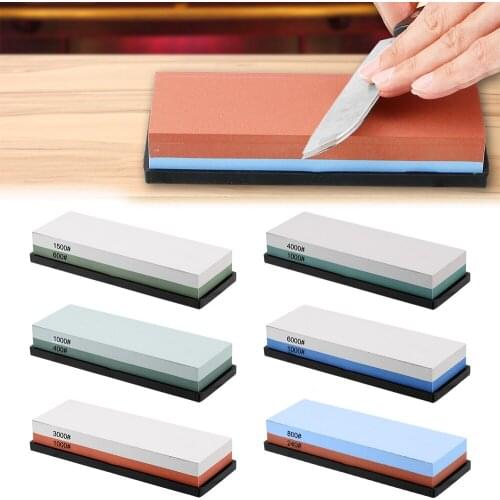 Grinding Stone 2-IN-1 Sharpening Stones Whetstone with Silicone Base Knife Sharpener Kitchen Tool Honing Kit