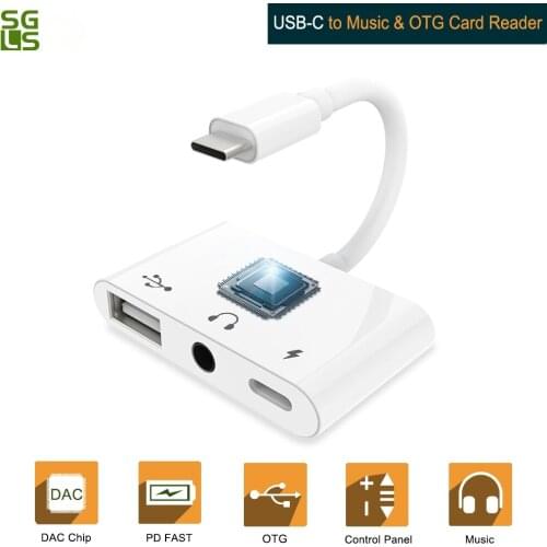 USB C to USB 3 Camera Reader OTG adapter With Type C to 3.5mm Aux Headphone Jack Charging Data Sync for Google Pixel 2/2XL/3/3XL