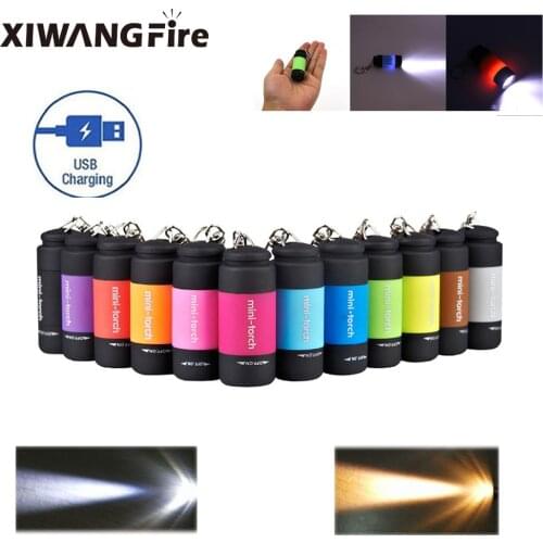 XIWANGFIRE Mini Torches Led Light USB Rechargeable 5W Lum Portable Led Flashlight Keychain Torch Lamp Waterproof Camping Super