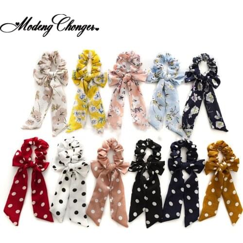 Bohemian Hairband Bow Hair Rubber Ropes Scrunchie For Women Hair Scarf Floral Print Elastic Girls Hair Ties Hair Accessories