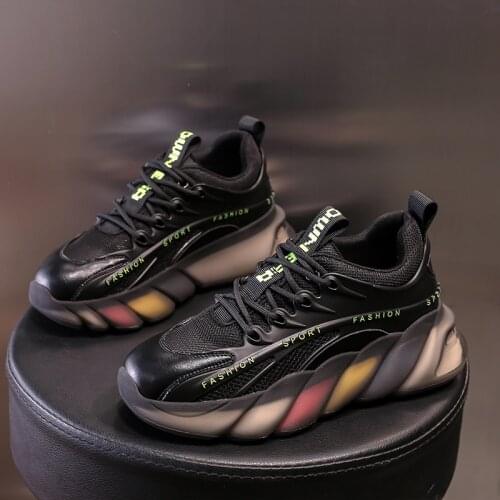 2021 NEW Womens Chunky Sneakers Fashion Casual Shoes Ladies Lace Up Platform Running Shoes Female Breathable Mesh Sport Shoes