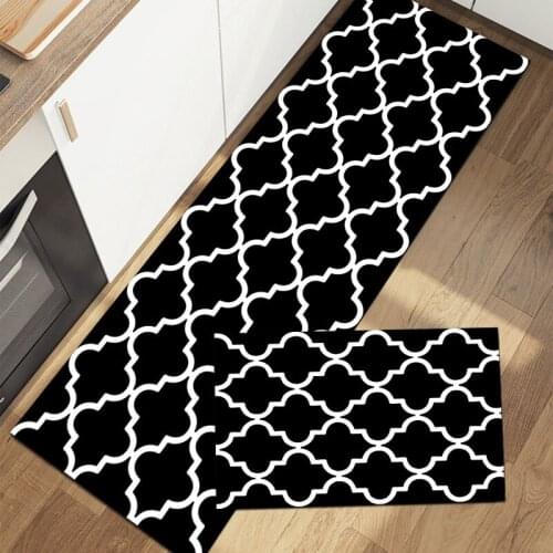 2pcs Long Kitchen Mats Entrance Floor Runner Doormats Non-slip Geometry Stripe Printed Area Rugs Drop Shipping Home Decor Mat