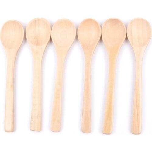 6pcs Wooden Spoon Kitchen Cooking Teaspoon Condiment Utensil Coffee Kid Ice Cream Tableware Tool Marmalade Spoon Kitchen Utensil