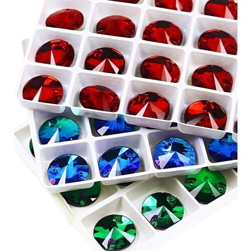 50pcs Rivoli Sew On rhinestones applique cristal Flatback glass crystal Sewing Rhinestone strass k9 for for needlework clothes