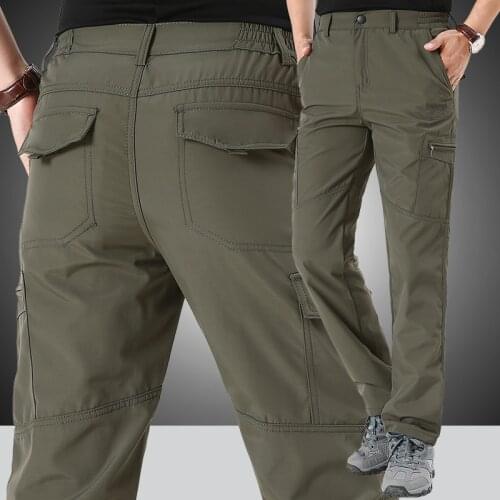 Outdoor Hiking Stretch Pants Men Spring Autumn Quick Dry Waterproof SoftShell Trousers Mountain Climbing Fishing Trekking Pants