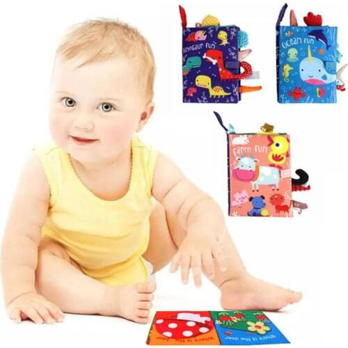 Baby Early Education Toys With Ringing Paper Tail Cloth Book Baby Enlightenment Puzzle Cloth Book Montessori Bebe Puzzle Toy