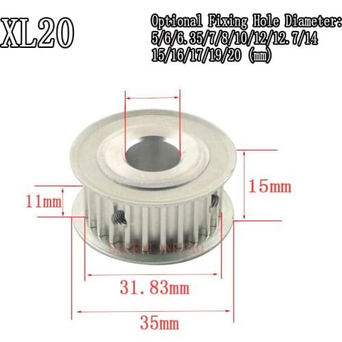 Double plane XL20/22 Timing Pulley Width 11mm Fixed inner hole5/6/6.35/7/8/10/12/12.7/14/15/16/17/19/20mm Synchronous Wheel Gear