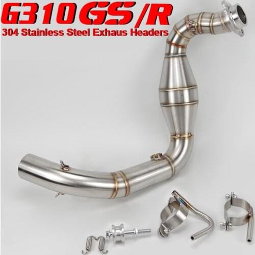 G310GS G310R Slip-on Motorcycle Exhaust Headers Escape Front Link Pipe Elbow 51mm Stainless steel for BMW G310GS G310R 2017 2018