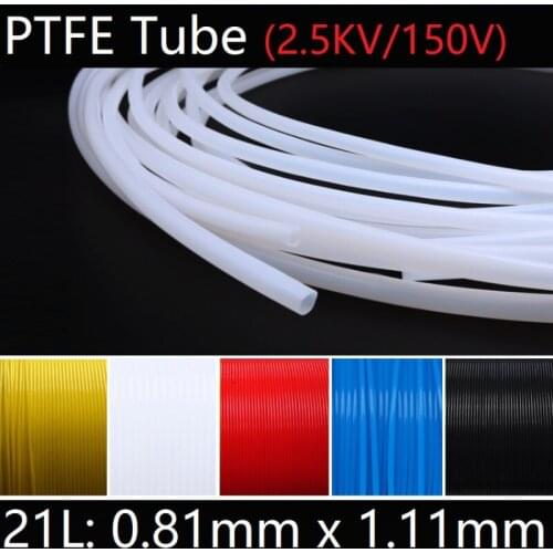 21L 0.81mm x 1.11mm PTFE Tube F46 Insulated Capillary Heat Protector Transmit Hose Rigid Temperature Corrosion Resistance 150V