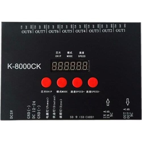 K-8000CK (T-8000'upgraded version),LED pixel SD card controller;off-line;8192 pixels controlled;SPI signal output