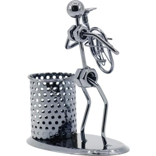 Classic Popular Metal Music Man Pen Holder Office Home Decoration Desk Tidy Container Creative Simple Upscale Crafts