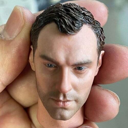 1/6 Jude Law Head Sculpt Model Soviet Male Soldier PVC Head Carving Fit Action Figure Body Dolls
