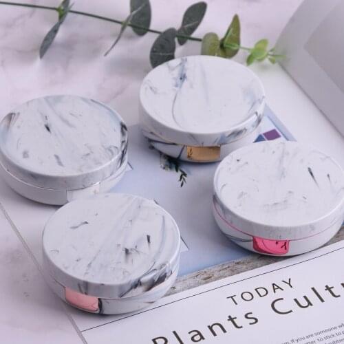Marble Contact Lens Container Round Shape Contact Lens Case Portable Travel Glasses Container Women Contact Lenses Box