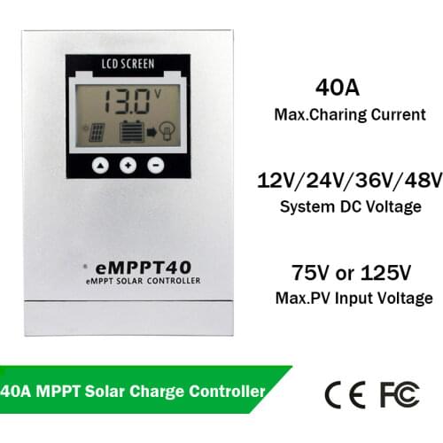 40A MPPTwith RS485 12V/24V/36V/48V Solar Charge Controller LCD Display Auto Solar Cell Panel Charger Regulator Charge