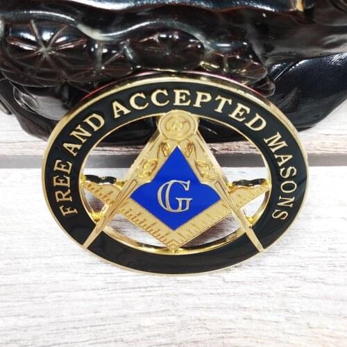 Masonic Auto Car Badge Emblems mason freemason BCM 36 G Black FREE AND ACCEPTED MASONS size 3'' business affairs cloth