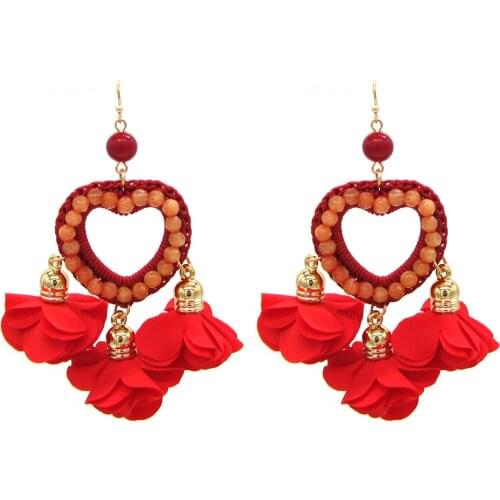 Trend Heart Love Fashion Drop Earrings For Women Tassel Earring Bohemia Oorbellen ZA Jewelry Orecchini