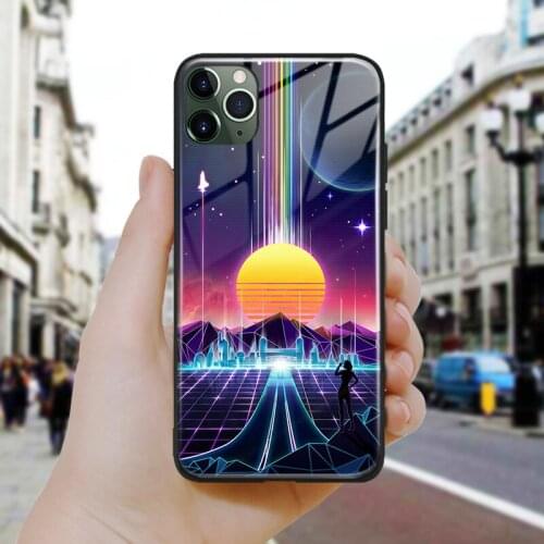 Vaporwave Retrowave Art Soft Silicone Tempered Glass For IPhone SE 6s 7 8 Plus X XR XS 11 Pro Max Phone Case Cover Shell