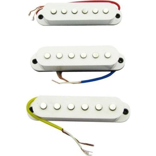 Set of 48/50/52MM Single Coil Pickups for Strat Electric Guitar, White Color
