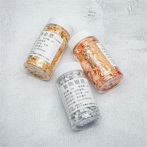 Gold Leaf Stickers Scrapbooking Material Nail Stickers Christmas Cake Decor Not Edible Bottled Fragment Decoration For Birthday