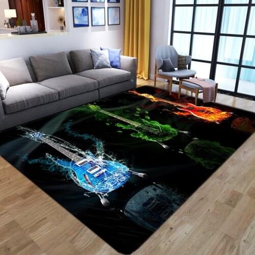 New 3D Guitar pattern carpets For Living room bedroom Area Rugs Kid Room play Floor Rug Flannel Child Game Carpet Baby Crawl Mat