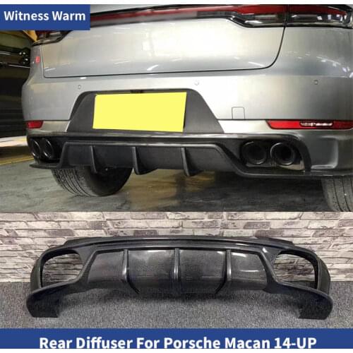 Newest Carbon Fiber FRP rear bumper Lip rear diffuser spoiler tail lip For Porsche Macan 2014-2019 car body kit