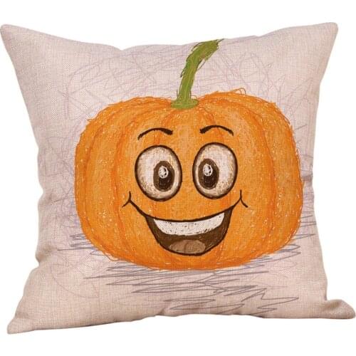 New Design Halloween Pumpkin Print Cotton Linen Throw Pillow Case Cushion Cover Home Sofa Decor Pillow Case Home Decoration