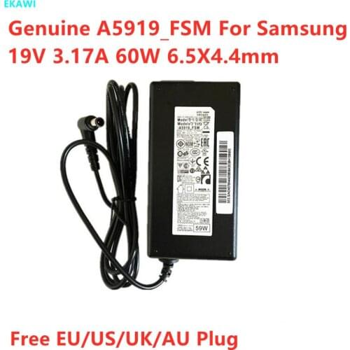 Genuine A5919_FSM 19V 3.17A 60W 6.5X4.4mm AC Adapter For Samsung TV MONITOR UN32J5003 UE32J4500AK UE32J4510 32 TV Power Charger