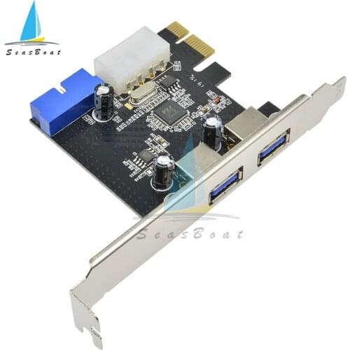 USB 3.0 PCI-E Expansion Card Adapter 2 Port USB3.0 Hub Internal 4pin 20 pin Header Front Panel Express Converter Controller