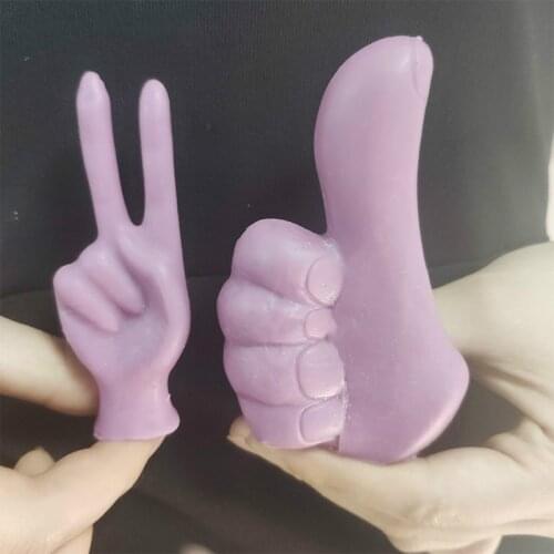 Victory Gesture Personality Thumbs Candle Silicone Mold Finger Aromatherapy Candle DIY Plaster Resin Home Decoration Furnishings