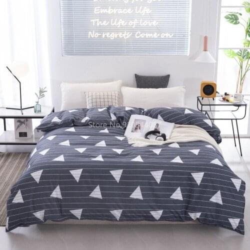 Geometric Triangle Pattern Duvet Cover Comforter Case Gray Striped Printed Quilt Cover 150x200cm 180x220cm 200x230cm Bedclothes