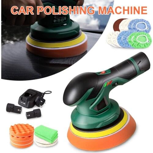 Car Polishing Machine 12V Electric Cordless Polisher Rechargeable Orbit Polisher Variable Speed for Car Waxing Buffing Tools