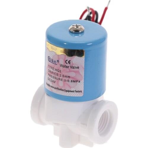 Practical G1/4" HQV1 Solenoid Valve Plastic Normally Closed 2 Way 24V DC 0-120PSI 0-0.8MPa Miniature Valves 40*30*60mm